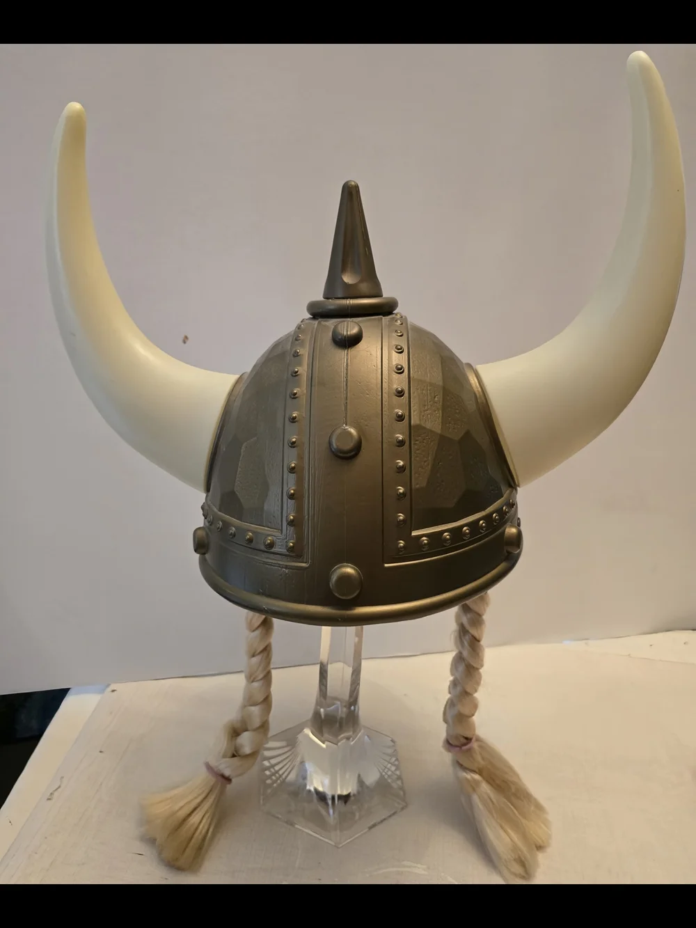 Disney Viking Horned Helmet with Braids - Metallic Gold and Cream New - Picture 2 of 7
